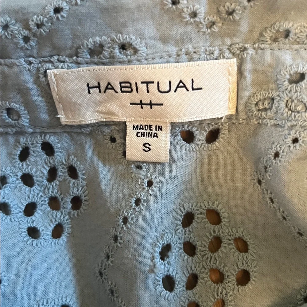 Habitual Light Blue Eyelet Top and shorts - Picture 2 of 3
